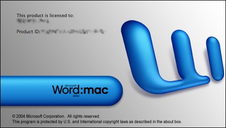Microsoft Word 2004 for Mac Splash Screen (2004)